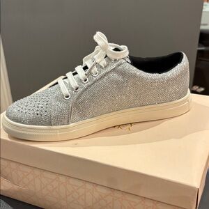 Jewel Badgley Mischka Shimmering Silver Sneakers